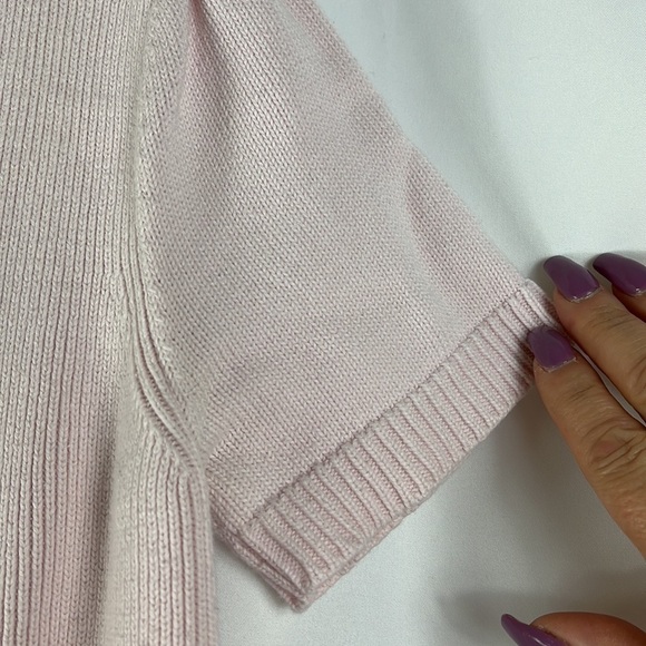 Adrienne Vittadini short sleeve cardigan single button front closure Sz PS Pink - Picture 6 of 10